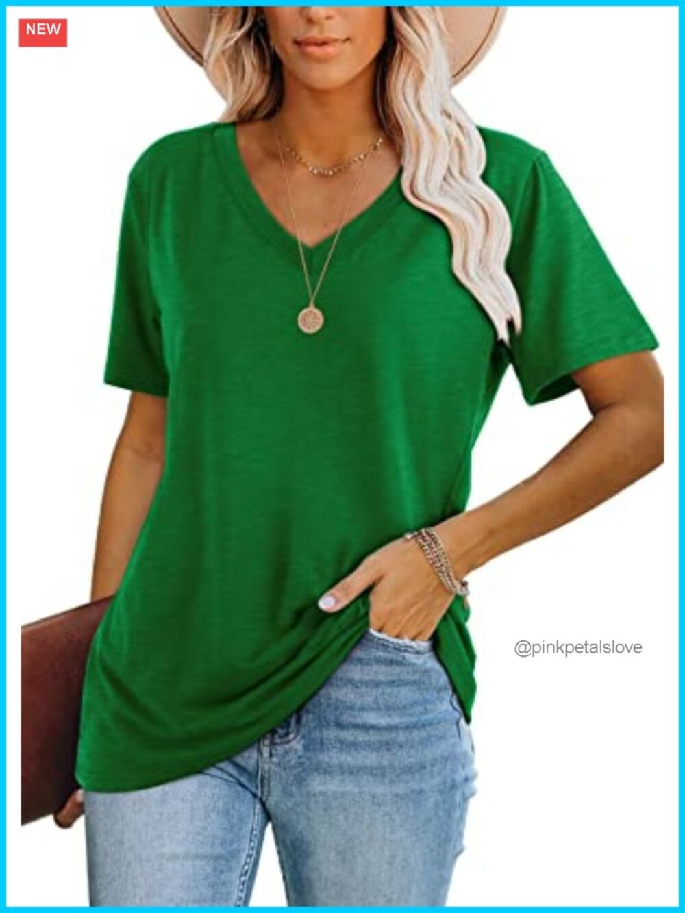 Womens Short Sleeve V Neck T Shirt Polyester Spandex Loose Fit Casual Summer Top